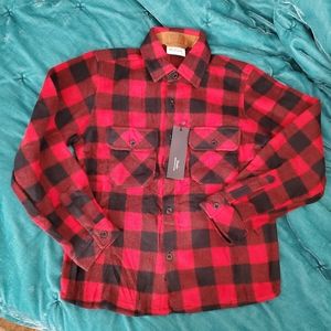 Boys Buffalo Plaid Fleece Button Up Shirt
